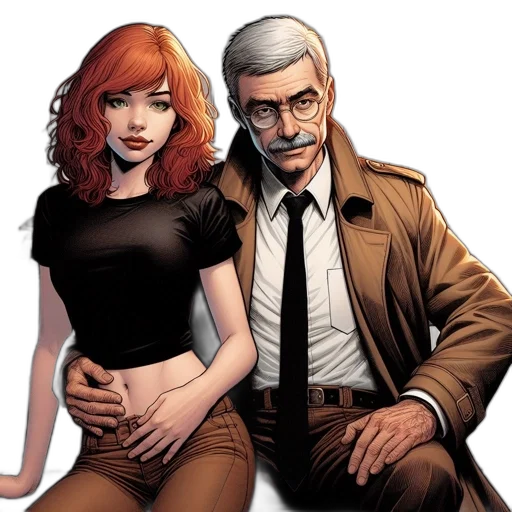 comic book art, concept art, serene, indoor transparent PNG cut-out