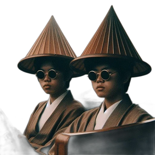 hat, crown, umbrella, staff transparent PNG cut-out