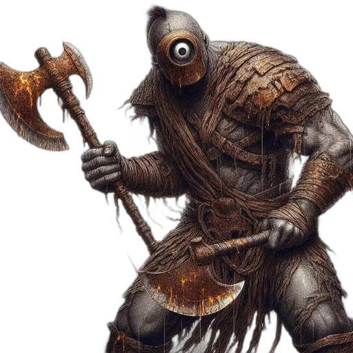 creature, mask, staff, robot transparent PNG cut-out
