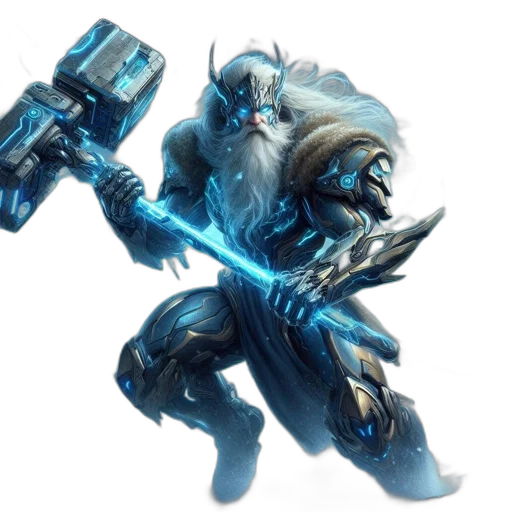 weapon, staff, creature, robot transparent PNG cut-out
