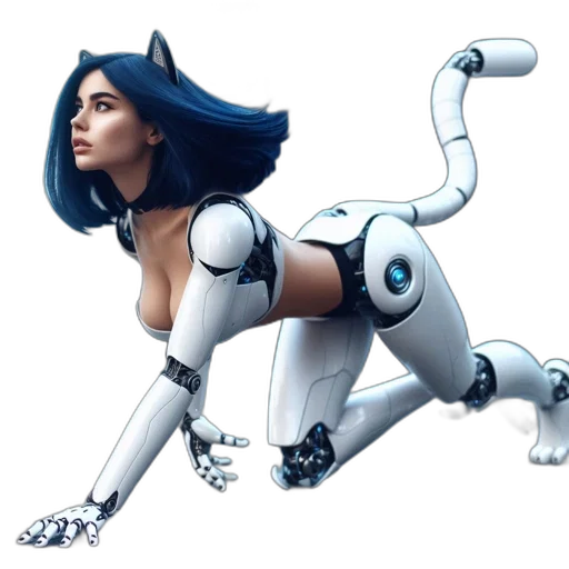 robot, animal, concept art, 3d render transparent PNG cut-out