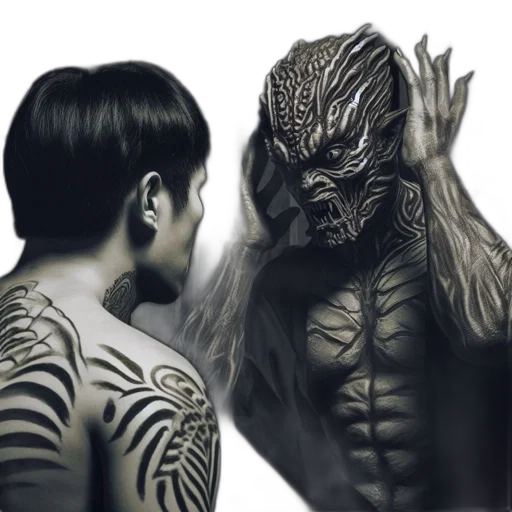 creature, mask, animal, fantasy art transparent PNG cut-out
