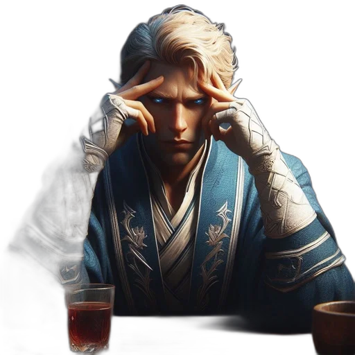 face, dragon, jacket, staff transparent PNG cut-out