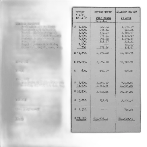 budget, report, 1945, shows transparent PNG cut-out