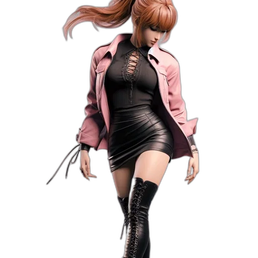 jacket, hair, dress, concept art transparent PNG cut-out