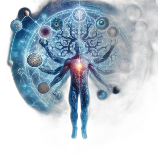 concept art, outer space, radiant, humanoid transparent PNG cut-out