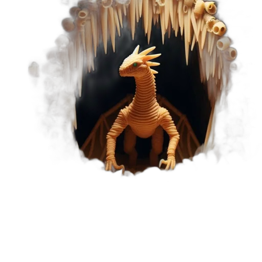 dragon, creature, animal, staff transparent PNG cut-out