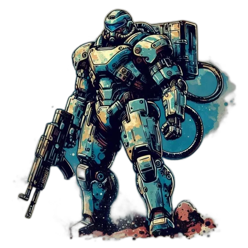 robot, weapon, concept art, comic book art transparent PNG cut-out
