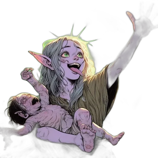 creature, concept art, fantasy art, watercolor transparent PNG cut-out