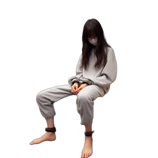 jacket, mask, shoes, hair transparent PNG cut-out