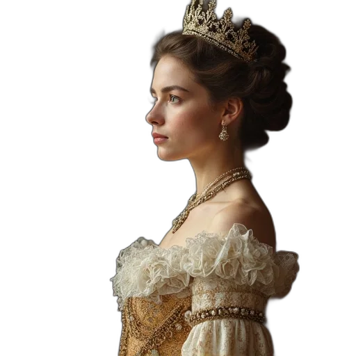 crown, dress, jewelry, face transparent PNG cut-out