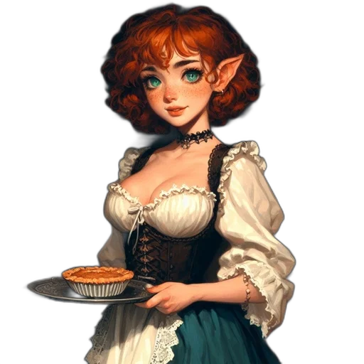 dress, staff, food, face transparent PNG cut-out