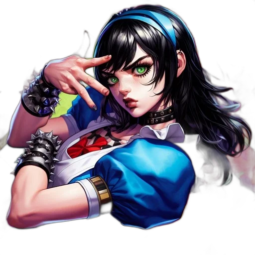 weapon, face, comic book art, anime transparent PNG cut-out