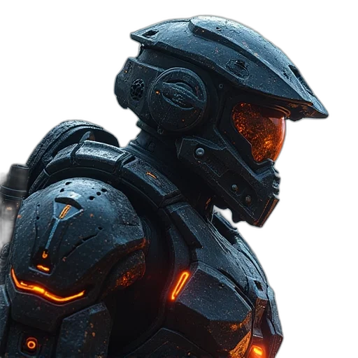 robot, weapon, face, concept art transparent PNG cut-out