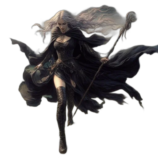 dress, staff, sword, concept art transparent PNG cut-out