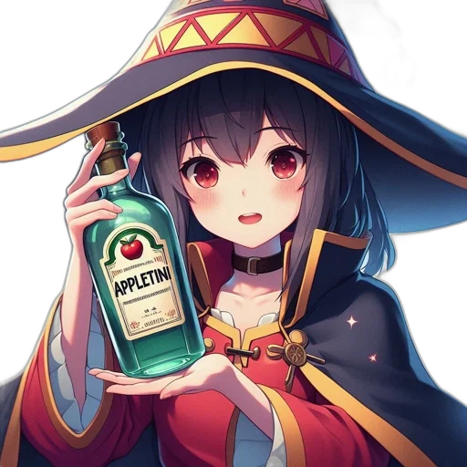 bottle, hat, weapon, dress transparent PNG cut-out