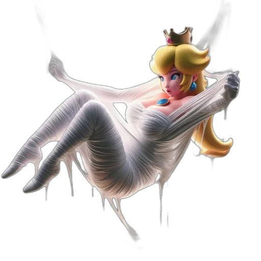 crown, dress, hair, staff transparent PNG cut-out