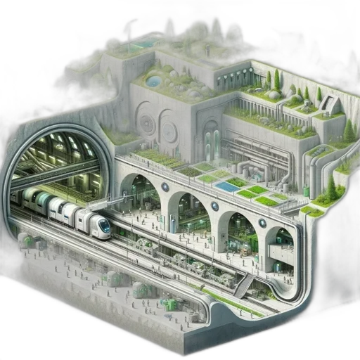 concept art, 3d render, innovative, cityscape transparent PNG cut-out