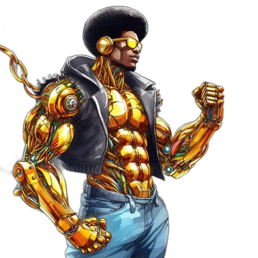 robot, comic book art, concept art, cyberpunk transparent PNG cut-out