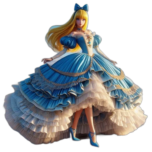 dress, crown, 3d render, concept art transparent PNG cut-out