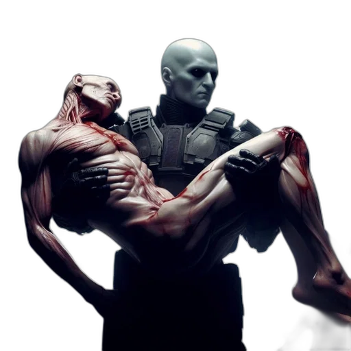 concept art, cyberpunk, comic book art, fantasy art transparent PNG cut-out