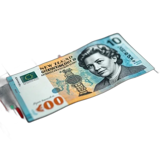 3d render, new, zealand, dollar transparent PNG cut-out