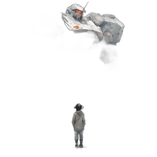 robot, jacket, hat, creature transparent PNG cut-out