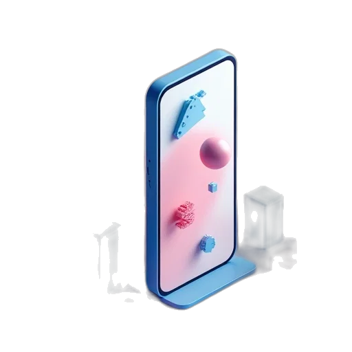 bottle, furniture, 3d render, vaporwave transparent PNG cut-out