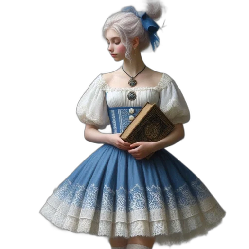 dress, staff, jewelry, 3d render transparent PNG cut-out