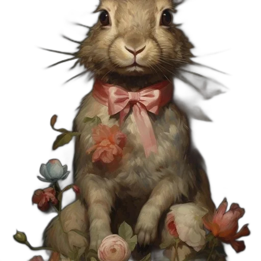 animal, dress, photorealistic, oil painting transparent PNG cut-out