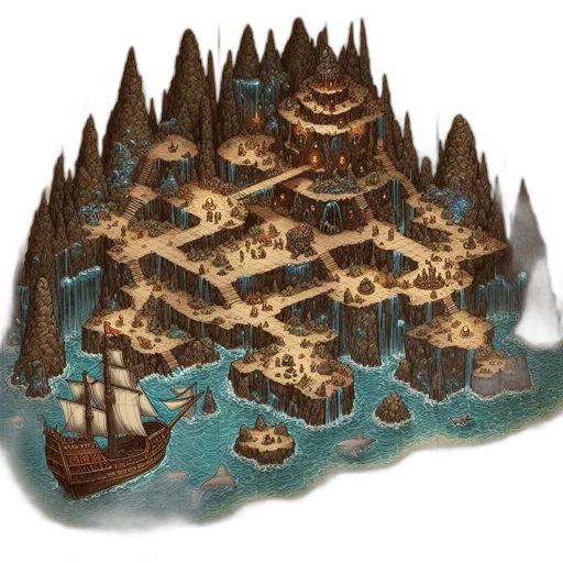concept art, fantasy art, pixel art, 3d render transparent PNG cut-out