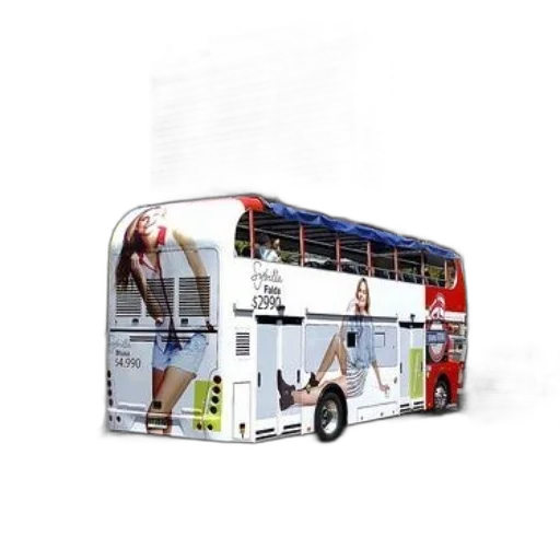 3d render, photorealistic, concept art, double-decker transparent PNG cut-out