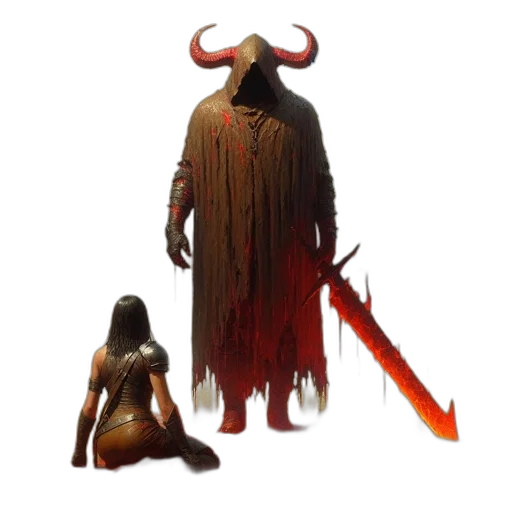 creature, staff, mask, concept art transparent PNG cut-out