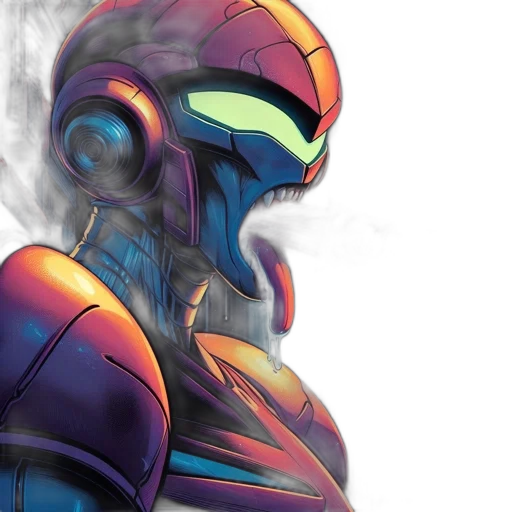 robot, comic book art, concept art, cyberpunk transparent PNG cut-out