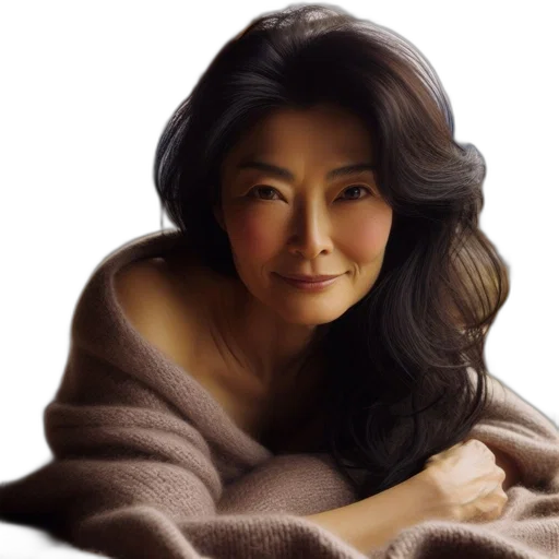 photorealistic, oil painting, woman, long transparent PNG cut-out