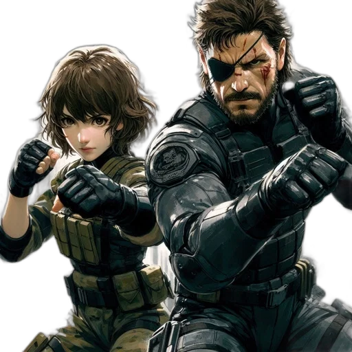 concept art, comic book art, two, warriors transparent PNG cut-out