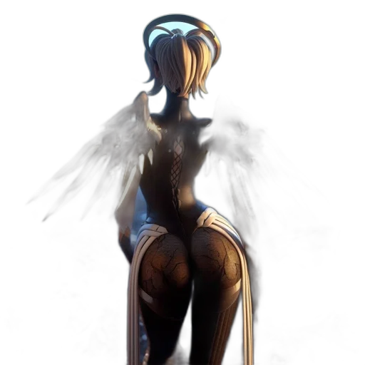 dress, robot, staff, creature transparent PNG cut-out