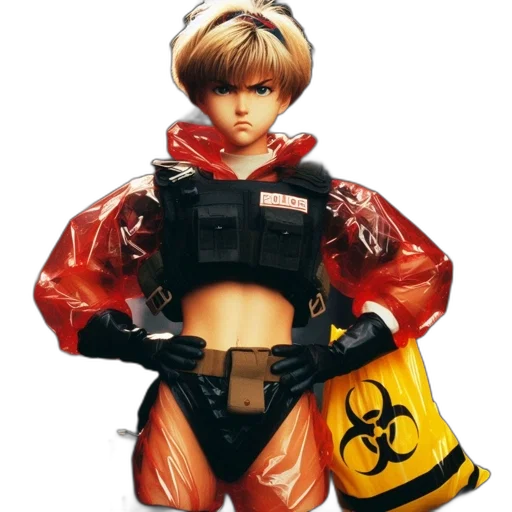 jacket, weapon, concept art, cyberpunk transparent PNG cut-out