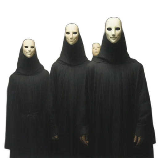 mask, jacket, staff, dress transparent PNG cut-out