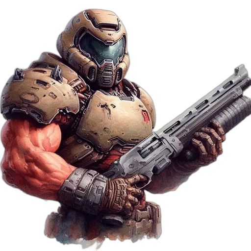 weapon, robot, concept art, 3d render transparent PNG cut-out