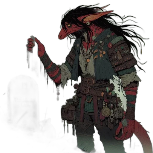 dragon, creature, mask, staff transparent PNG cut-out