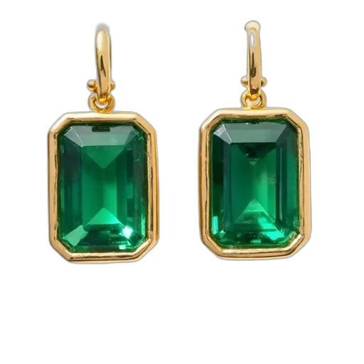 jewelry, green, pair, earrings transparent PNG cut-out