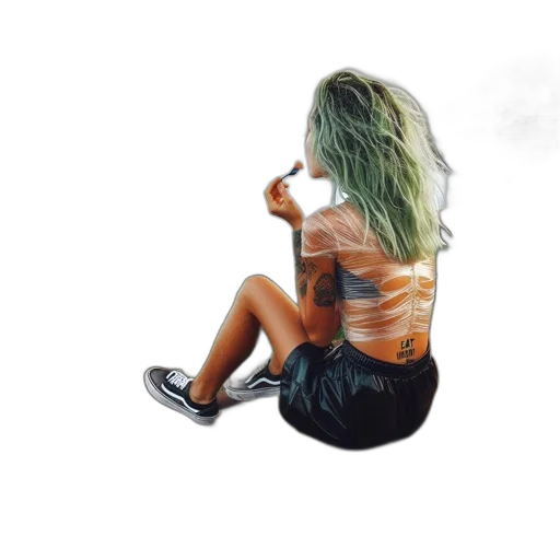 dress, hair, jacket, mask transparent PNG cut-out