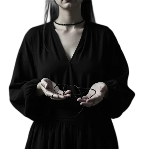 dress, jewelry, staff, mask transparent PNG cut-out