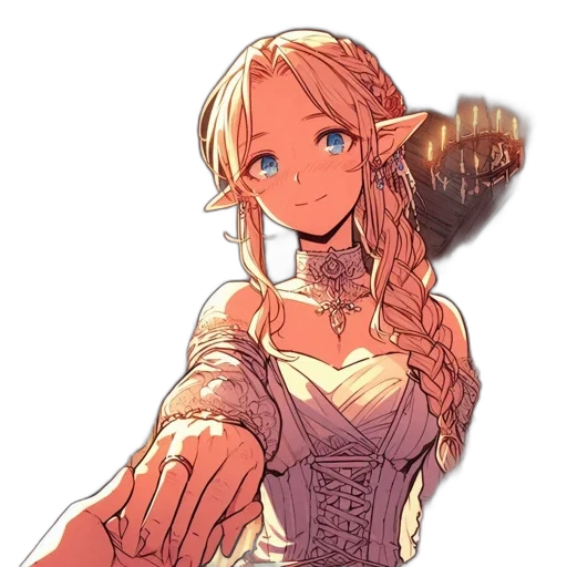dress, staff, weapon, jewelry transparent PNG cut-out