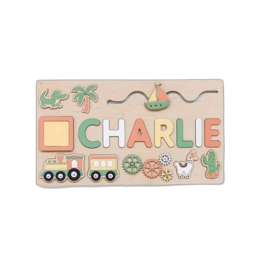 earth tones, personalized, wooden, puzzle transparent PNG cut-out