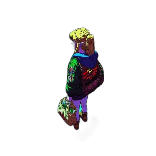 jacket, robot, staff, creature transparent PNG cut-out