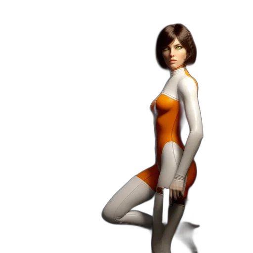 dress, robot, 3d render, concept art transparent PNG cut-out