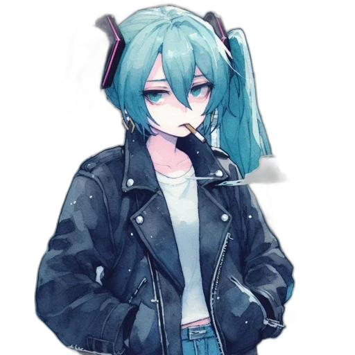 jacket, staff, robot, creature transparent PNG cut-out