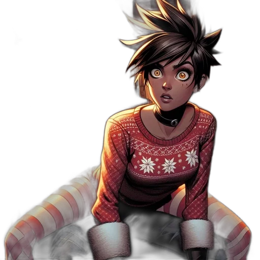 dress, face, comic book art, concept art transparent PNG cut-out